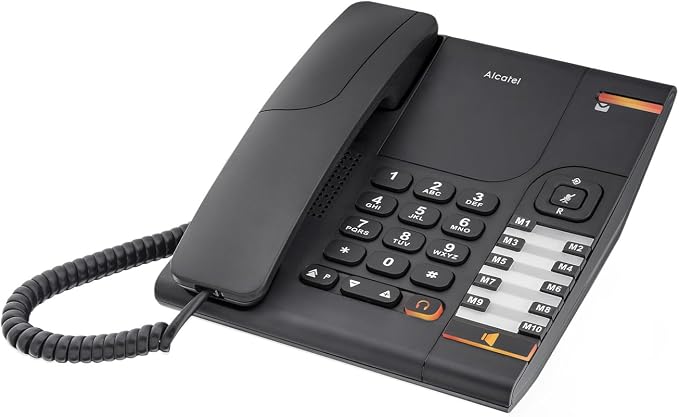 ALCATEL Temporis 380 PRO juhtmega lauatelefon – käed-vabad, 10 kiirvalikuklahvi, must