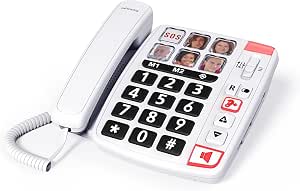 SWISSVOICE Xtra 1110 lauatelefon,suured klahvid, 6 fotomäluga kiirvalikut, Audio Boost, valge